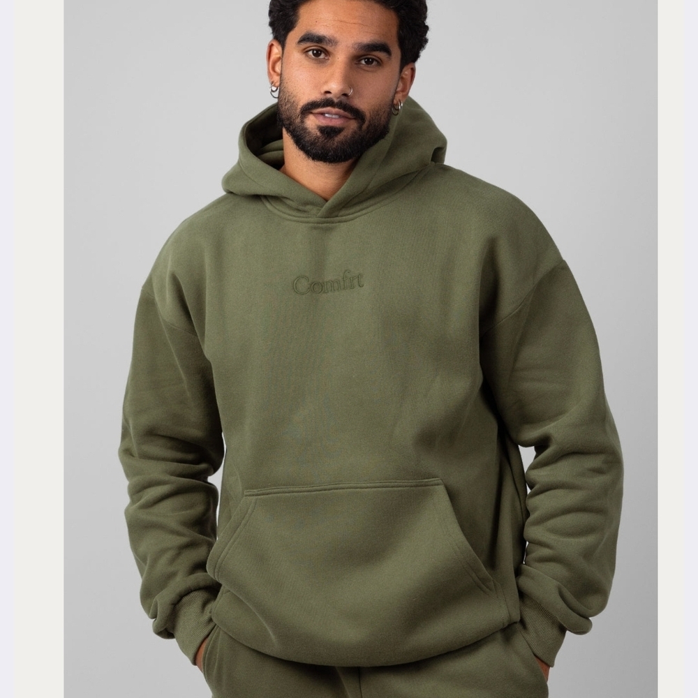 Olive Green Hoodie And Sweatpants Unisex